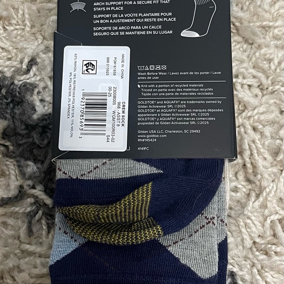 Gold Toe Men's Argyle Dress Socks - Blue, Light Blue, and Gray - Picture 5 of 5
